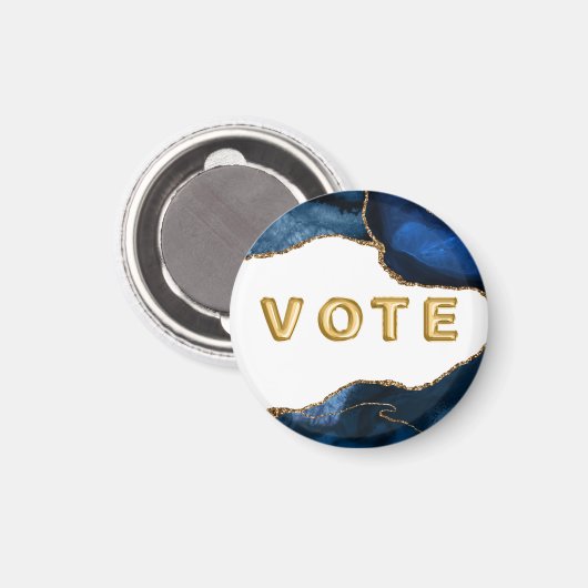 Agate Sapphire with Gold Veins Vote マグネット (正面/裏面)