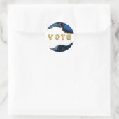 Agate Sapphire with Gold Veins Vote ラウンドシール (バッグ)