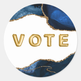 Agate Sapphire with Gold Veins Vote ラウンドシール