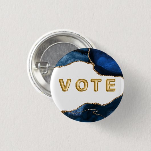 Agate Sapphire with Gold Veins Vote 缶バッジ (正面&裏面)