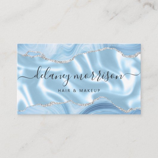 Agate Silk Blue Luxury Stylist Appointment 名刺 (正面)