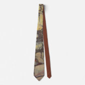 Agate Slabクローズアップ写真黄色と赤の霜降り ネクタイ (正面)