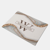 Agate Stone大理石モノグラム名 ドアマット (アングル)