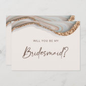 Agate Stone Marbleは私のブライドメイド・カード サンキューカード (正面/裏面)