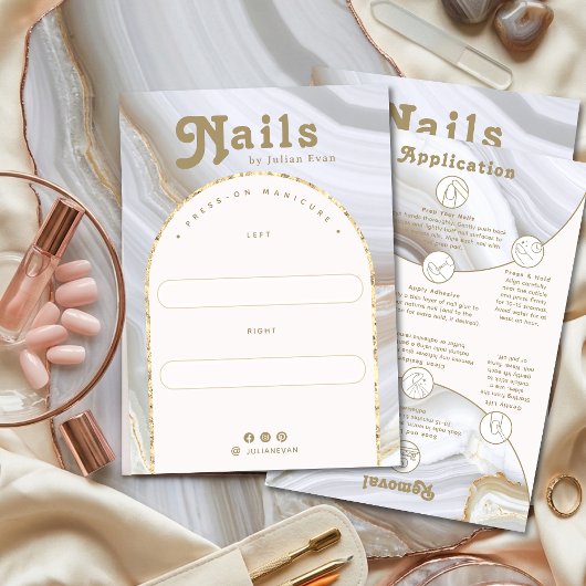 Agate Stone Marble Arch Manicure Display Card サンキューカード