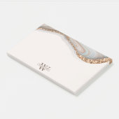 Agate Stone Marble Monogram Name Post-It Notes ポストイット (アングル)