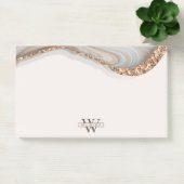 Agate Stone Marble Monogram Name Post-It Notes ポストイット (オフィス)
