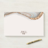 Agate Stone Marble Monogram Name Post-It Notes ポストイット (デスク)