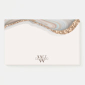 Agate Stone Marble Monogram Name Post-It Notes ポストイット (正面)