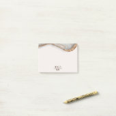 Agate Stone Marble Monogram Name Post-It Notes ポストイット (デスク上)