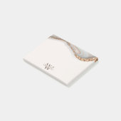 Agate Stone Marble Monogram Name Post-It Notes ポストイット (アングル)