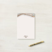 Agate Stone Marble Monogram Name Post-It Notes ポストイット (デスク上)