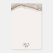 Agate Stone Marble Monogram Name Post-It Notes ポストイット (正面)