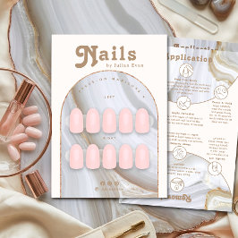 Agate Stone Marble Nail Packaging Display Card サンキューカード