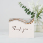 Agate Stone Marble Thank Youポストカード インビテーションポストカード (スタンド正面)