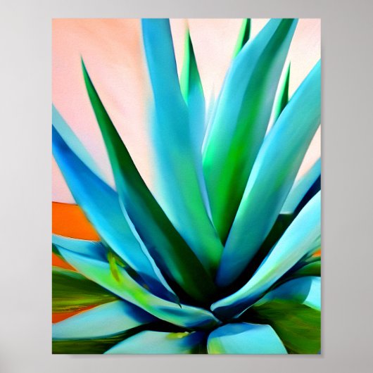 Agave blue and green plant  ポスター (正面)