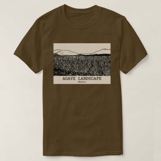 Agave Landscape – メキシコTシャツ Tシャツ (デザイン正面)