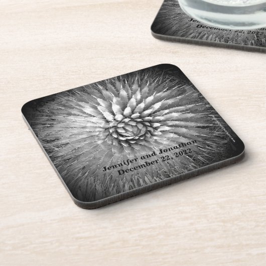 Agave Spike名パーソナライズされたB&Wセット6 コースター (左側)