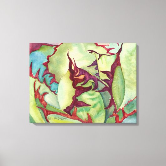 Agave Water color by Debraリー・ボールドウィン キャンバスプリント (正面)