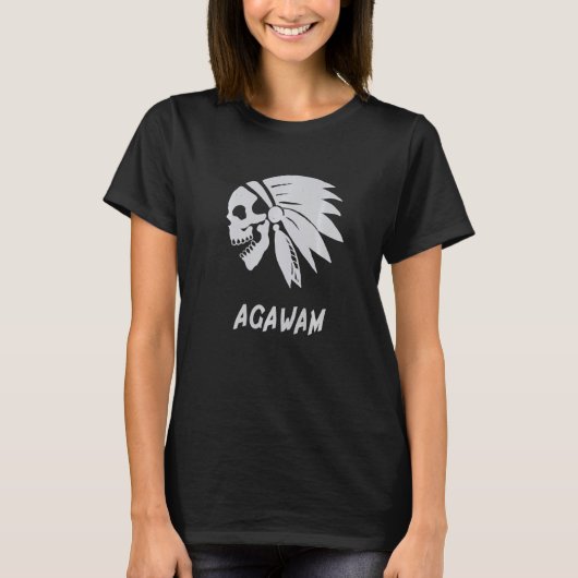 Agawam Native American Indian Born Freedom Evil Sk Tシャツ (正面)