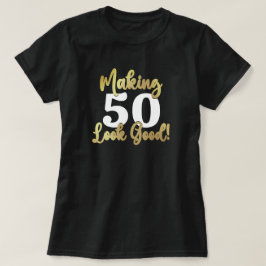 AGEの見栄えを良くする金ゴールド Tシャツ