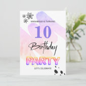 *～* AGE抽象芸術ドール水色誕生日 招待状 (スタンド正面)