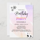 *～* AGE抽象芸術ドール水色誕生日 招待状 (裏面)