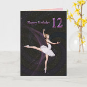 Age 12, a ballerina birthday card カード (黄色い花)