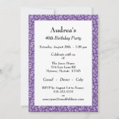 Age 40 Random Number Pattern Purple/White 40th 招待状 (正面)