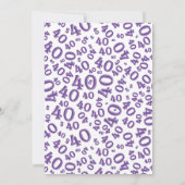 Age 40 Random Number Pattern Purple/White 40th 招待状 (裏面)