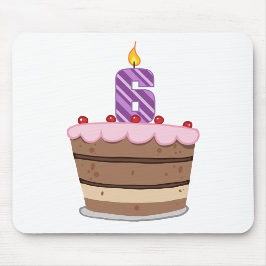 Age 6オンお誕生日ケーキ マウスパッド (正面)