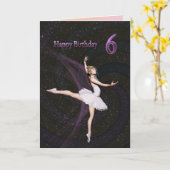 Age 6, a ballerina birthday card カード (黄色い花)