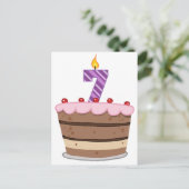 Age 7オンお誕生日ケーキ ポストカード (スタンド正面)
