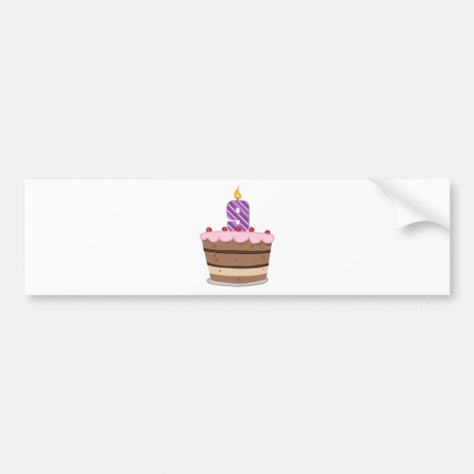 Age 9オンお誕生日ケーキ バンパーステッカー (正面)