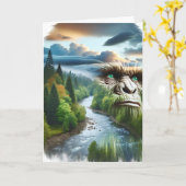 Age Doesn't Mean Squatch | Funny Birthday Bigfoot カード (黄色い花)