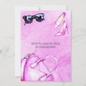 Age Hot Pinkファッション誕生日パーティーの追加 招待状 (裏面)