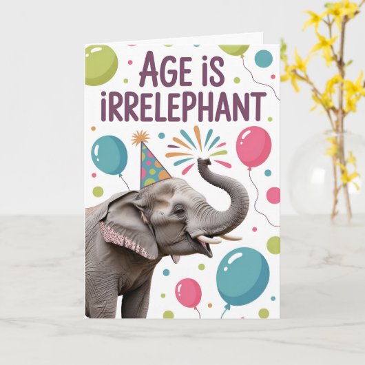 Age Is Irrelephant カード (黄色い花)