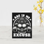 Age Is No Excuse Gorilla Weightlift Gym Quotes Gym カード (黄色い花)