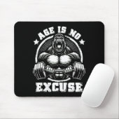 Age Is No Excuse Gorilla Weightlift Gym Quotes Gym マウスパッド (マウス)