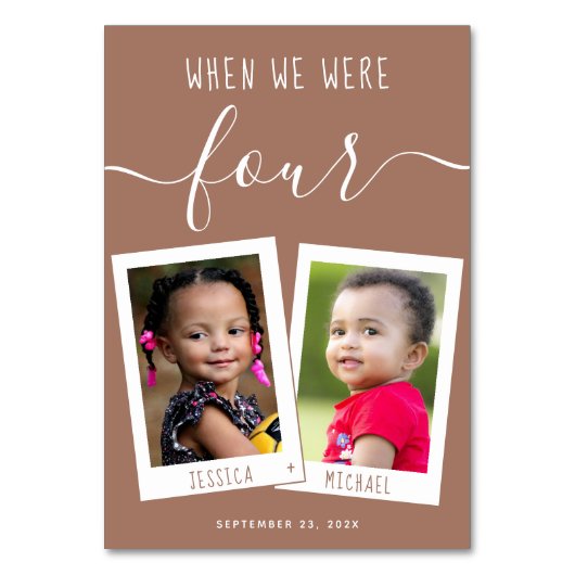 Age Kids Photos Script 結婚'sの時に茶色 テーブルナンバー (正面)