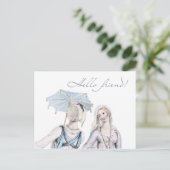 Age of Jane Austen Regency Hello Friendはがき ポストカード (スタンド正面)
