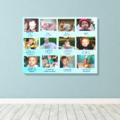 Age Progression 1年目のベビーフォトアート キャンバスプリント (インサイチュ (ウッドフロア))