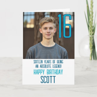 Age Sixteen Photo Birthday Card カード