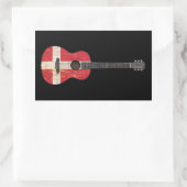 Aged and Danish擦り切れた Flagアコースティック・ギター、ブラック 長方形シール (バッグ)