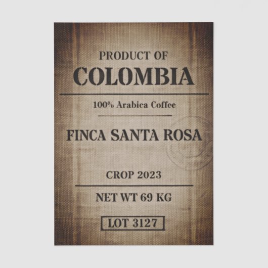 Aged Coffee Sack Typography Design FC9 Decoupage 薄葉紙 (正面)