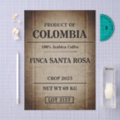 Aged Coffee Sack Typography Design FC9 Decoupage 薄葉紙 (クラフト)