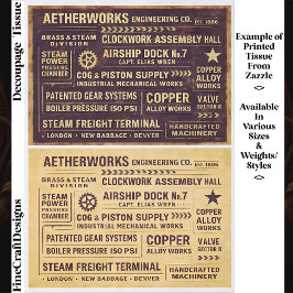 Aged Distressed Steampunk Work Signs FA8 Decoupage 薄葉紙
