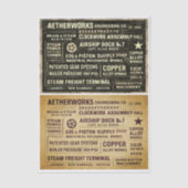 Aged Distressed Steampunk Work Signs FA9 Decoupage 薄葉紙 (正面)