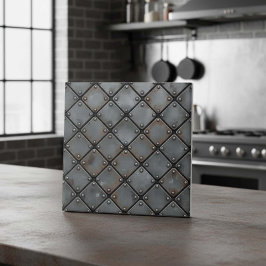 Aged Iron Plate and Rivets #21 ID1227 タイル