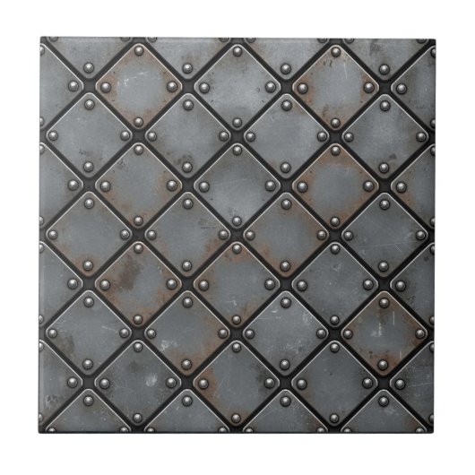 Aged Iron Plate and Rivets #21 ID1227 タイル (正面)